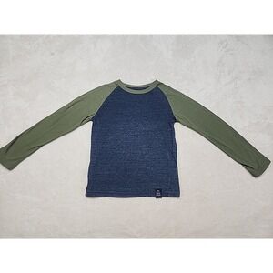 Lucky Brand‎ Boy's Long Sleeved Henley~Size 6~100% Cotton Gray/Green